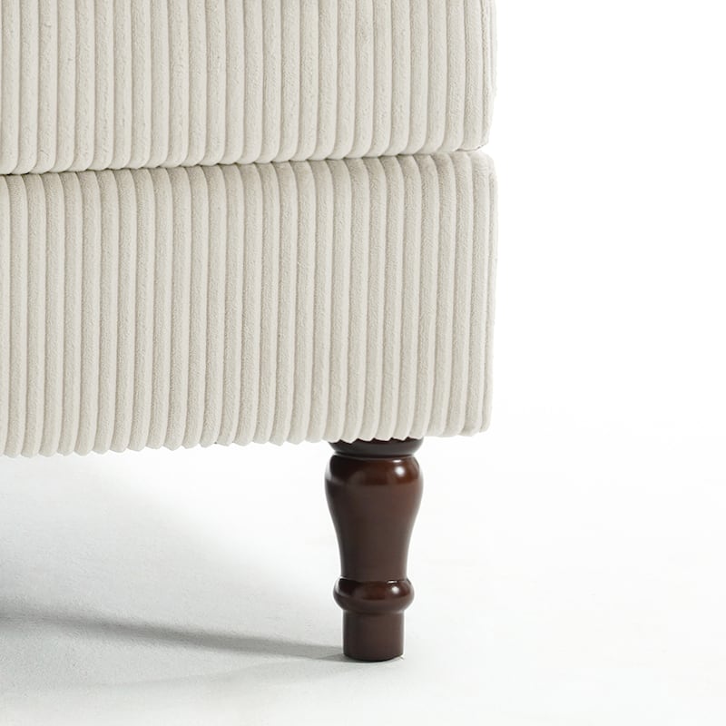 32.57" W Upholstered Corduroy Corner Accent Chair