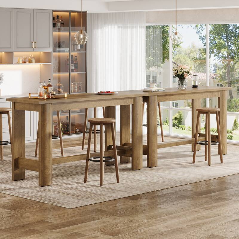 63" Rectangular Home Bar Table Counter Height Pub Table for Kitchen