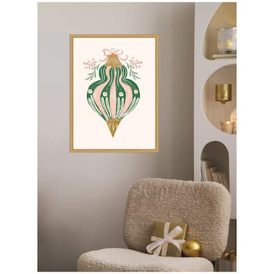 Kate and Laurel Sylvie Framed Canvas Holiday Ornament Collection 4 by Jill Labieniec