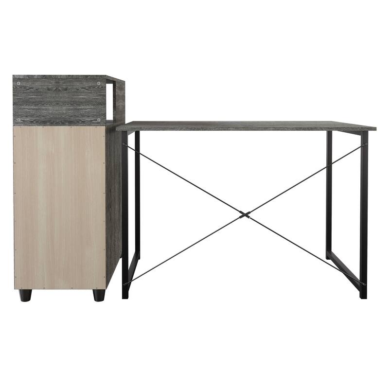 CraftPorch Shabby Chic Writing Desk with Side Cabinet