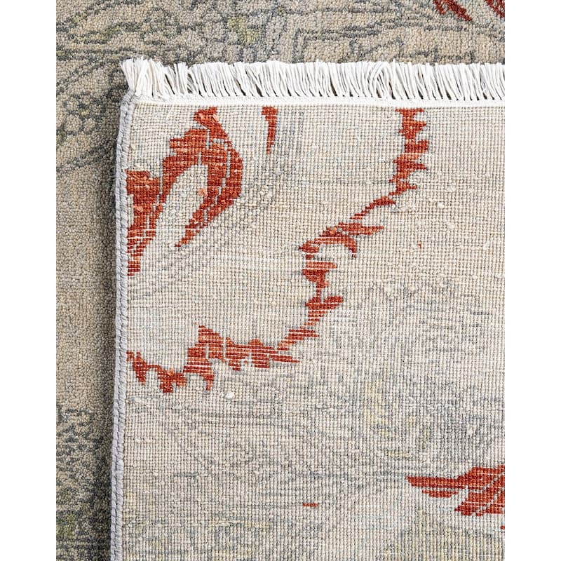 Ikat One-of-a-Kind Hand-Knotted Area Rug - Gray, 8' 1" x 10' 0" - 8' 1" x 10' 0"