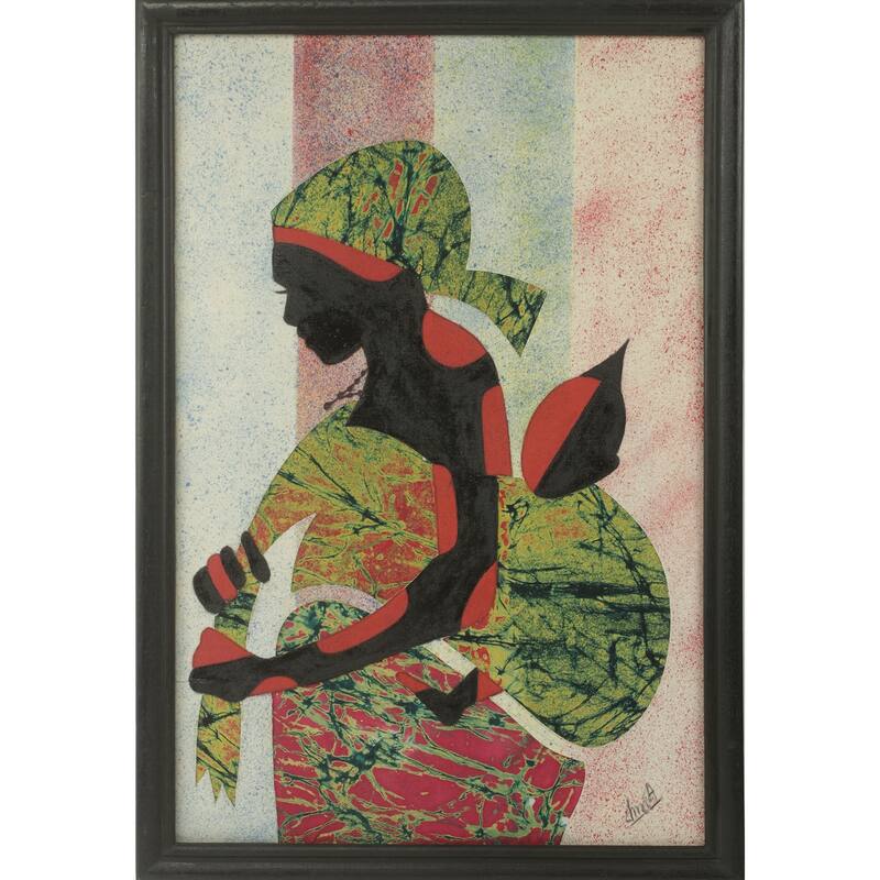 Novica Handmade Good Akan Mother Cotton Batik Wall Art