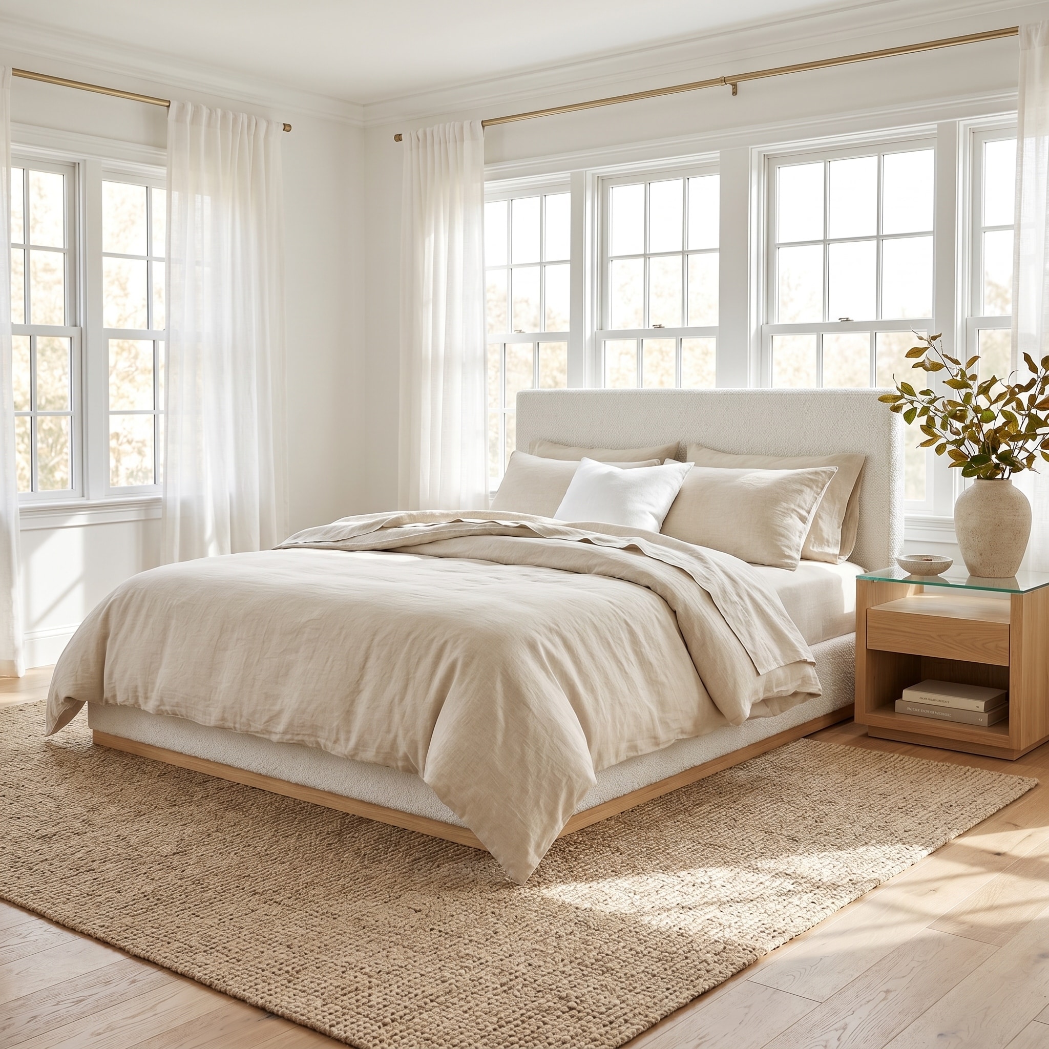 Christopher Knight Home - Arden Upholstered Bed Frame in Chenille Fabric with Wooden Base and Quick Assembly