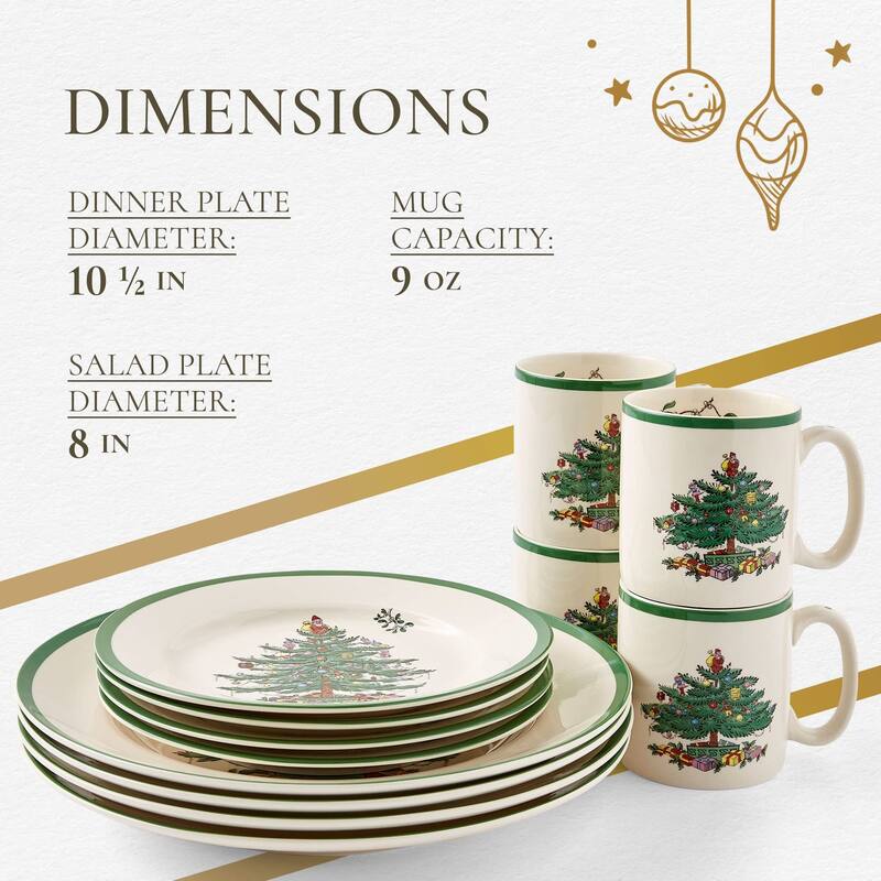 Spode Christmas Tree 12 Piece Dinnerware Set