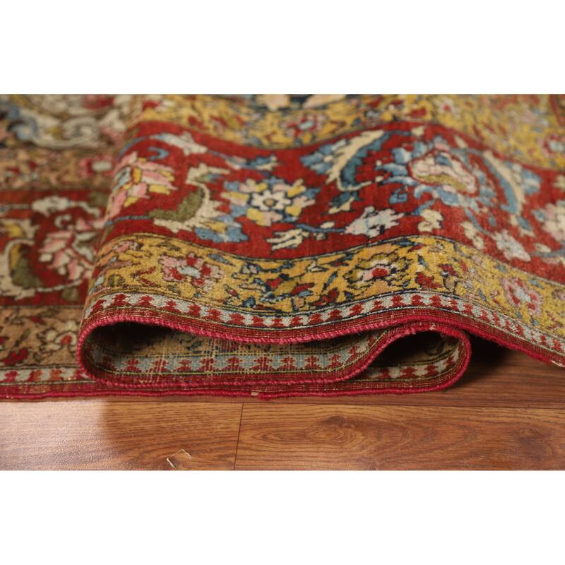 Pre-1900 Antique Vegetable Dye Isfahan Persian Wool Carpet - 4'7" x 6'7"