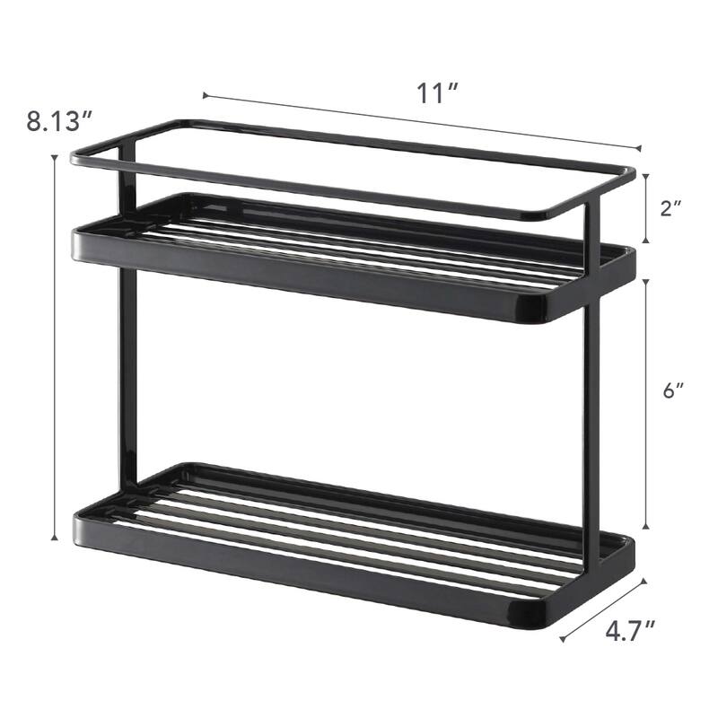 Yamazaki Home Countertop Organizer Rack, Steel, Holds 13 lbs - L 4.72 x W 11.02 x H 8.27 inches