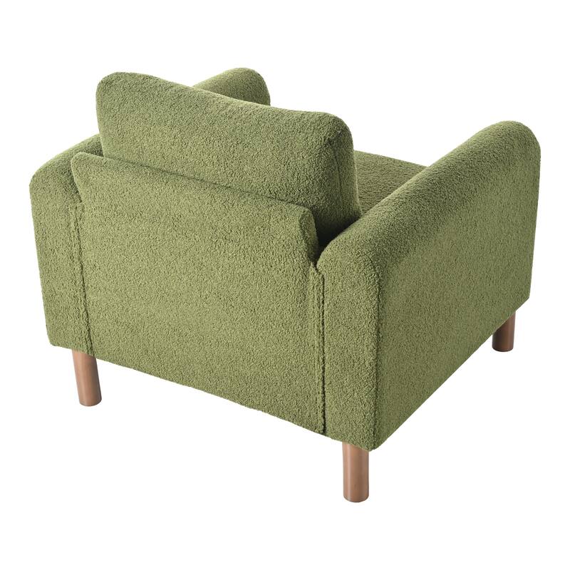 Maloa Upholstered Oversized Teddy Accent Chair with Walnut Legs by Christopher Knight Home
