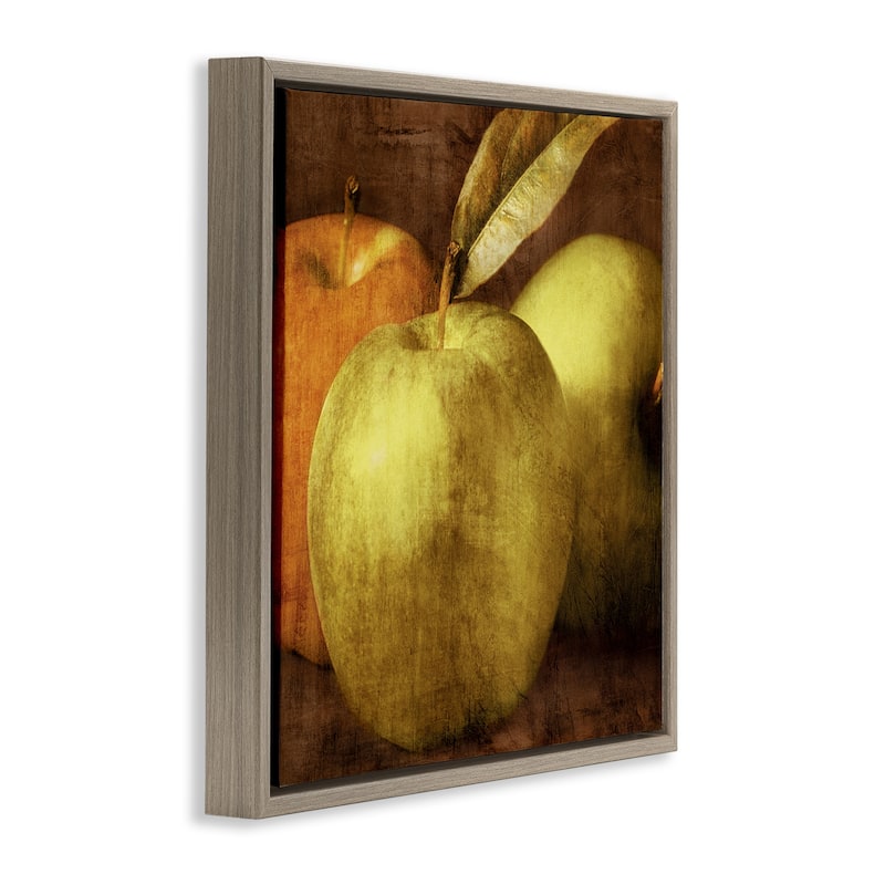 Stupell Vintage Apples Close Up Framed Floater Canvas Wall Art Design By Caroline Kelly