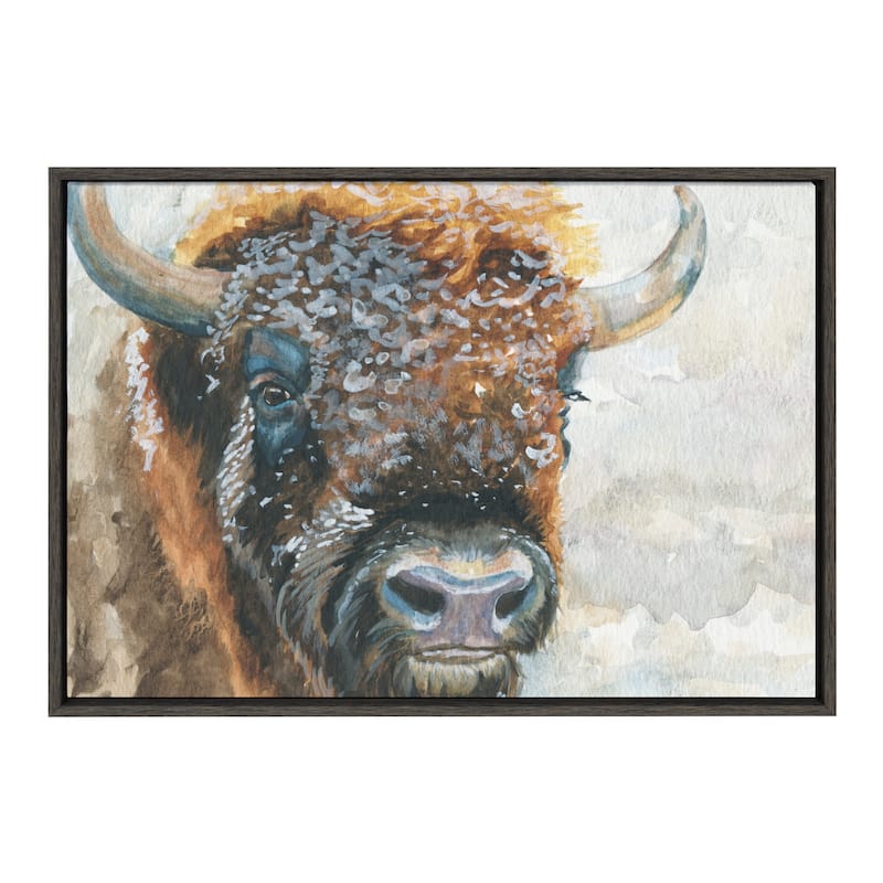Kate and Laurel Sylvie Bison Frame Canvas by Jennifer Redstreake Geary