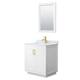 Option White, Gold Trim, White Carrara Marble Top