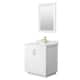 Option White, Gold Trim, White Carrara Marble Top