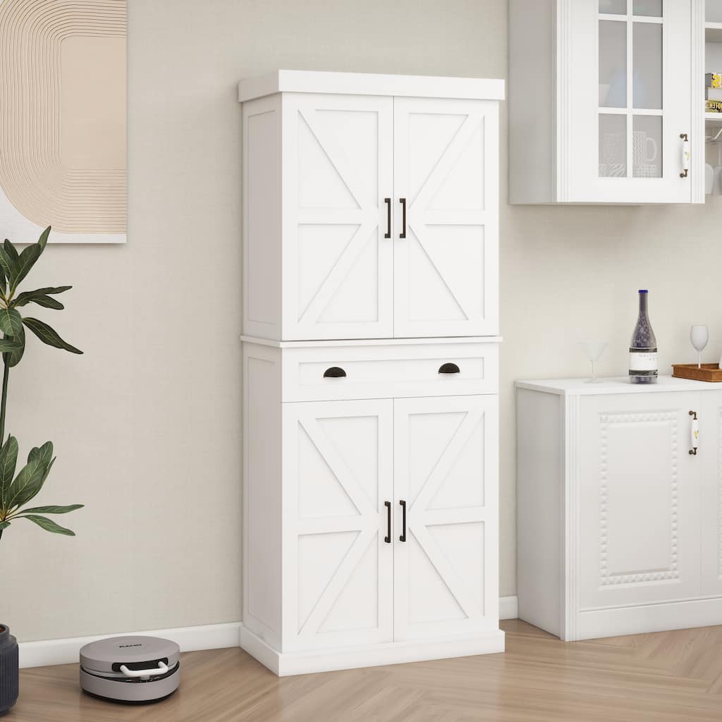71" Kitchen Pantry Storage Cabinet with 4 Doors