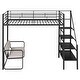 preview thumbnail 11 of 14, Twin Size Metal Loft Bed with Bench and Storage Staircase, Black