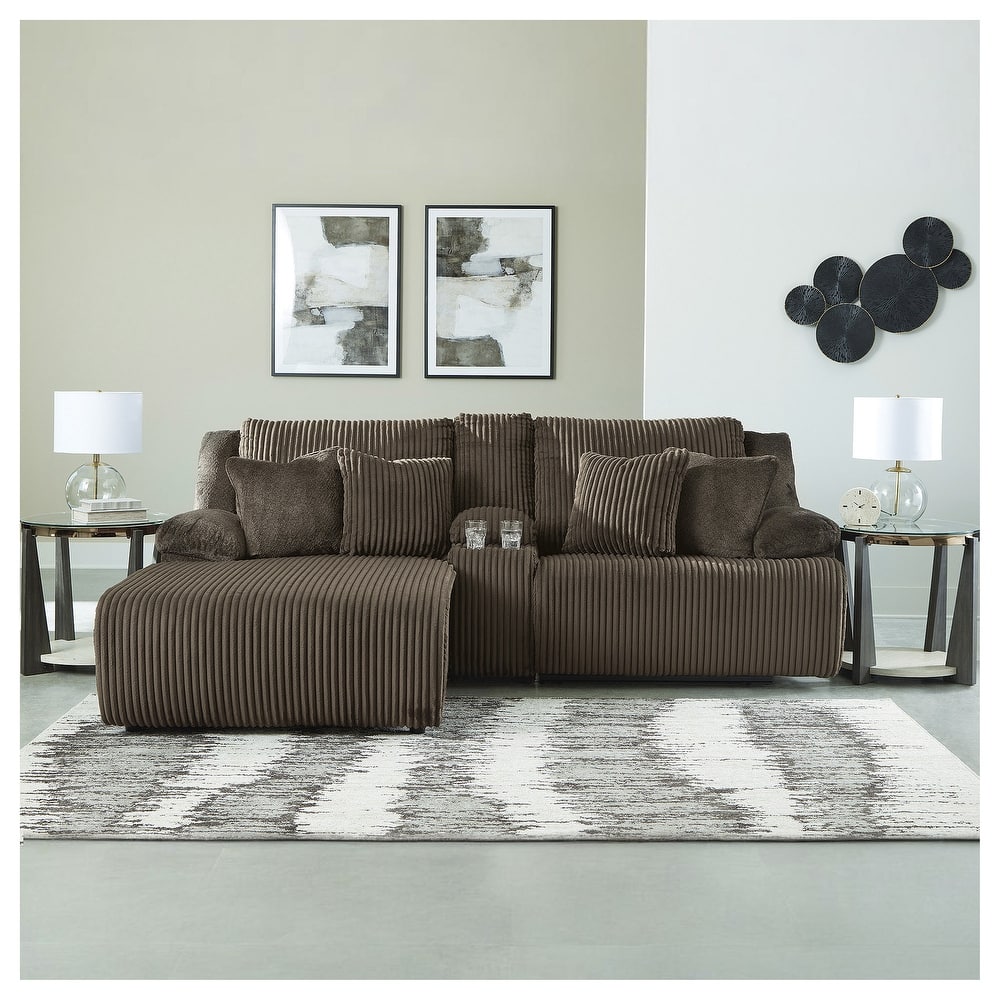 Signature Design by Ashley Top Tier 3-Piece Reclining Sectional with Chaise - 105"W x 74"D x 41"H