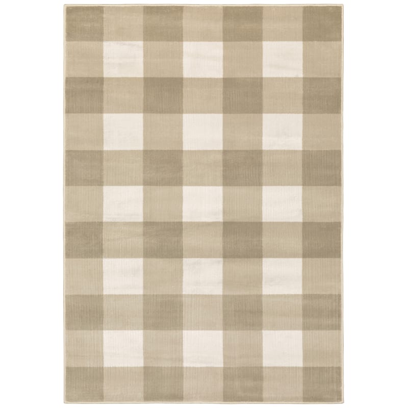 Style Haven The Gray Barn Told Gait Gingham Checker Area Rug - 6'7" x 9'2" - Beige/Tan - Rectangle