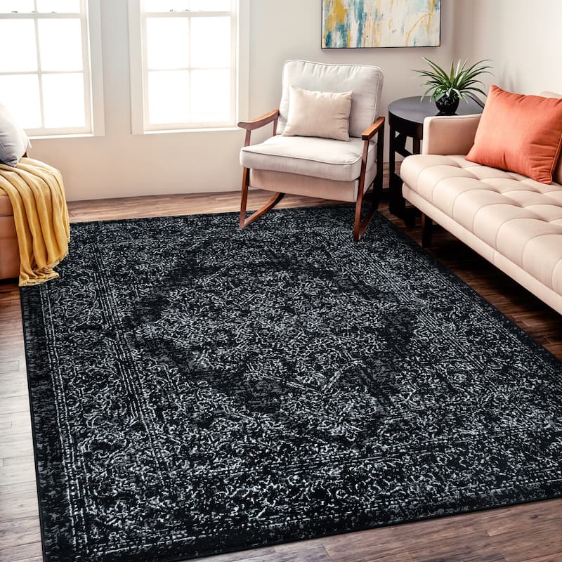 World Rug Gallery Vintage Distressed Area Rug - 7' 10" x 10' - Rectangle