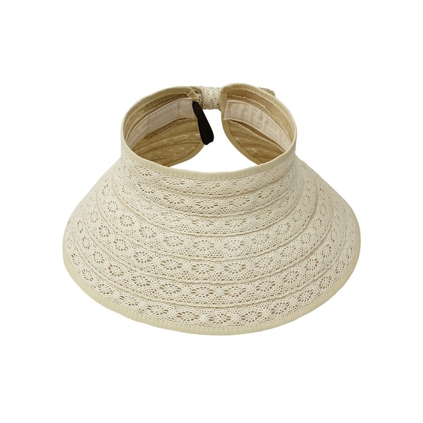 Lace Roll Up Straw Packable Hat. Opens flyout.