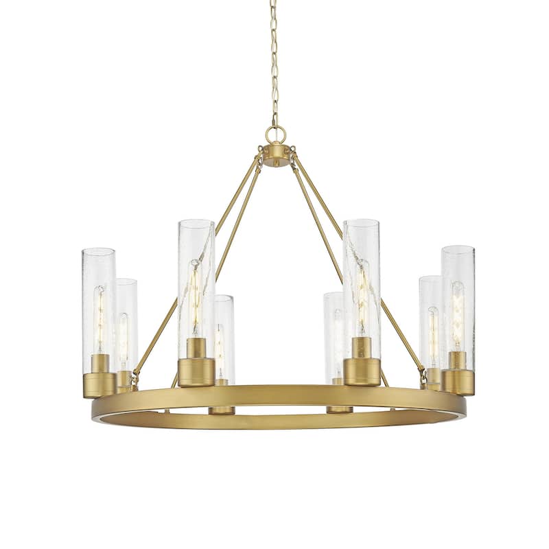 Innovations Lighting 617-8CR-28-36 Boreas Chandelier Boreas 8 Light - Brushed Brass / Seedy