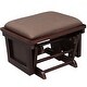 preview thumbnail 6 of 7, Polyester Nursery Glider Rocker with Ottoman - Brown Wood Base and Thick Padded Seat