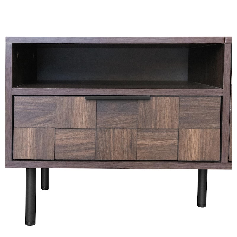 78" Mid-Century Modern TV Stand for 65+ Inch TVs, TV Console with Storage Cabinets