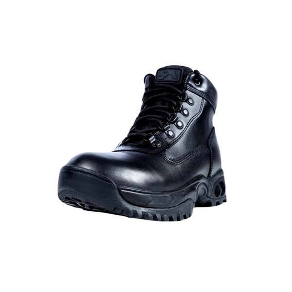 Ridge Tactical Boots Mens Mid Zip Leather 6" Shaft Black