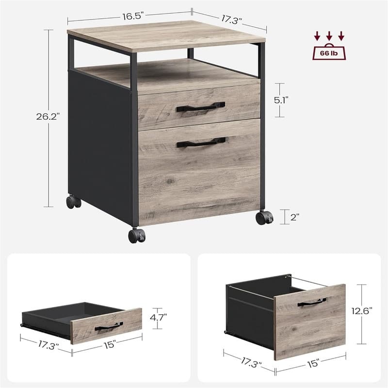Mobile Filing Cabinet with Wheels