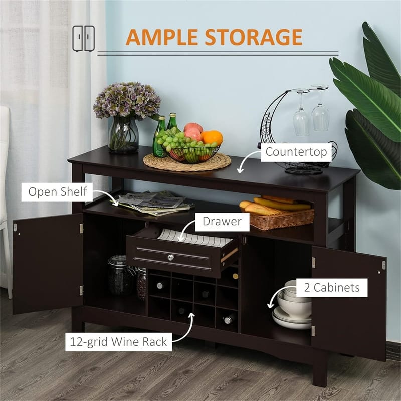 Coffee Bar Cabinet - 15.75"D x 45.75"W x 32.5"H