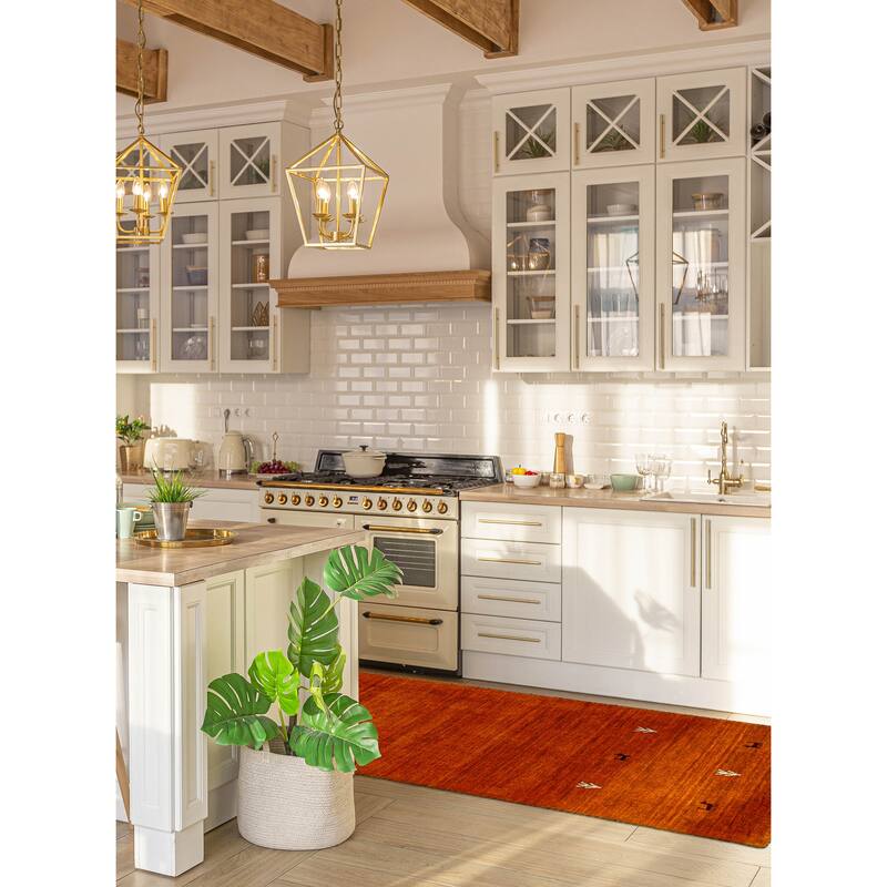 Kashkuli Gabbeh Burnt Orange Rug 2'1" x 5'11" - 2'1 x 5'11