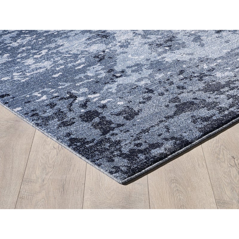 Angel Collection Blue Abstract Area Rug