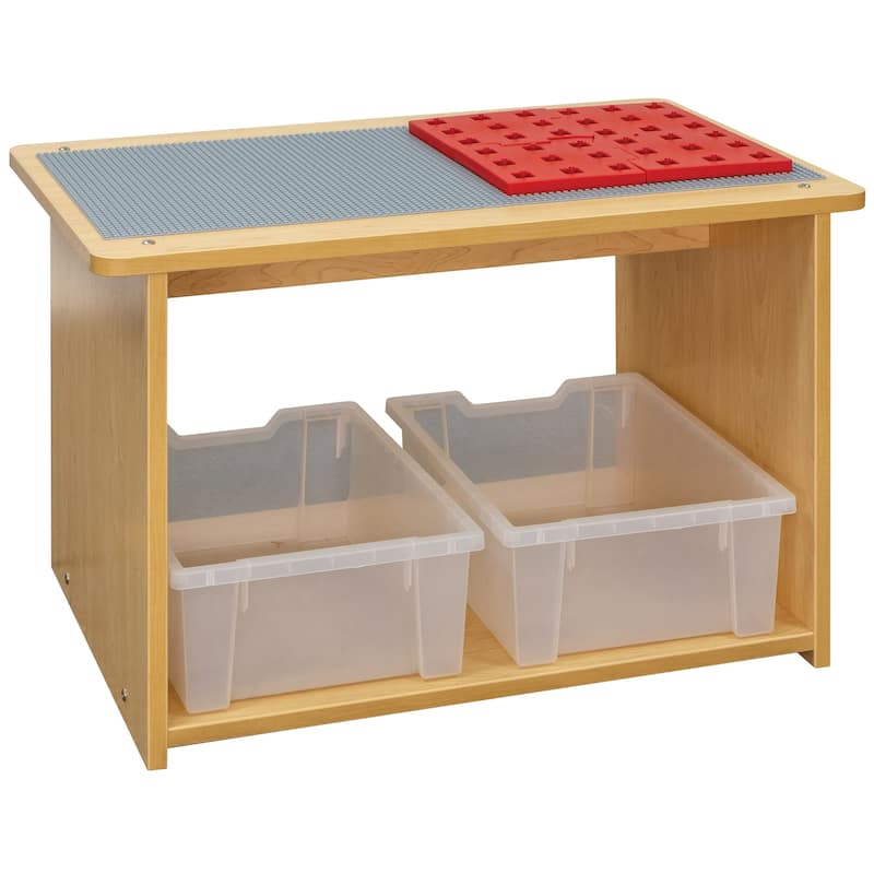 Tot Mate Laminate Preschool Play Center, Fully Assembled, 2 Bins Included, (32" W x 20.5" D x 20" H) - N/A - Maple