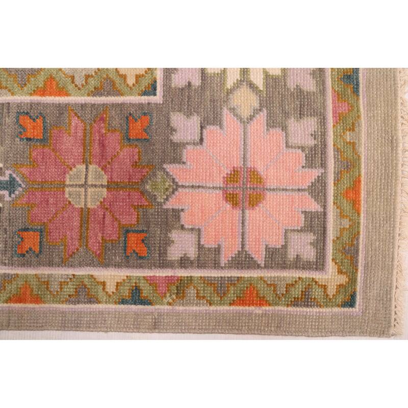 ECARPETGALLERY Hand-knotted Modern Oushak Grey Wool Rug - 9'0 x 11'10