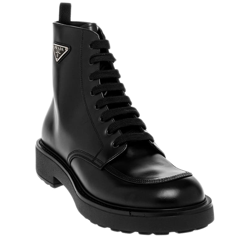 Prada Men's Brushed Leather Boots - 9.5