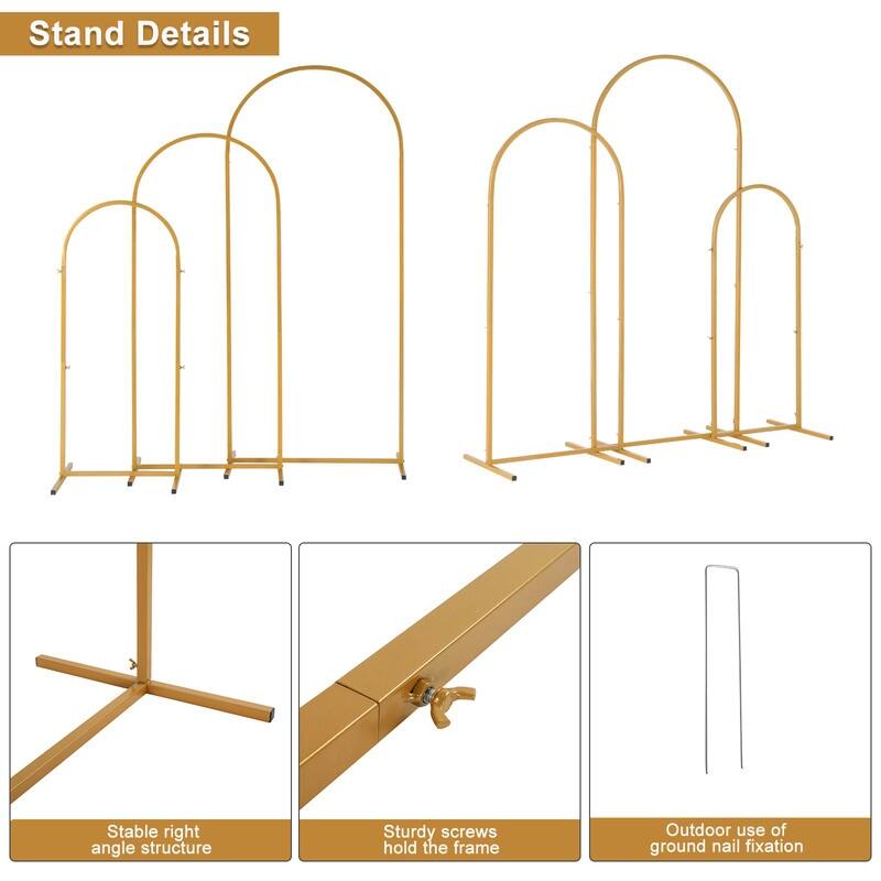 3PCS Gold Wedding Arbor