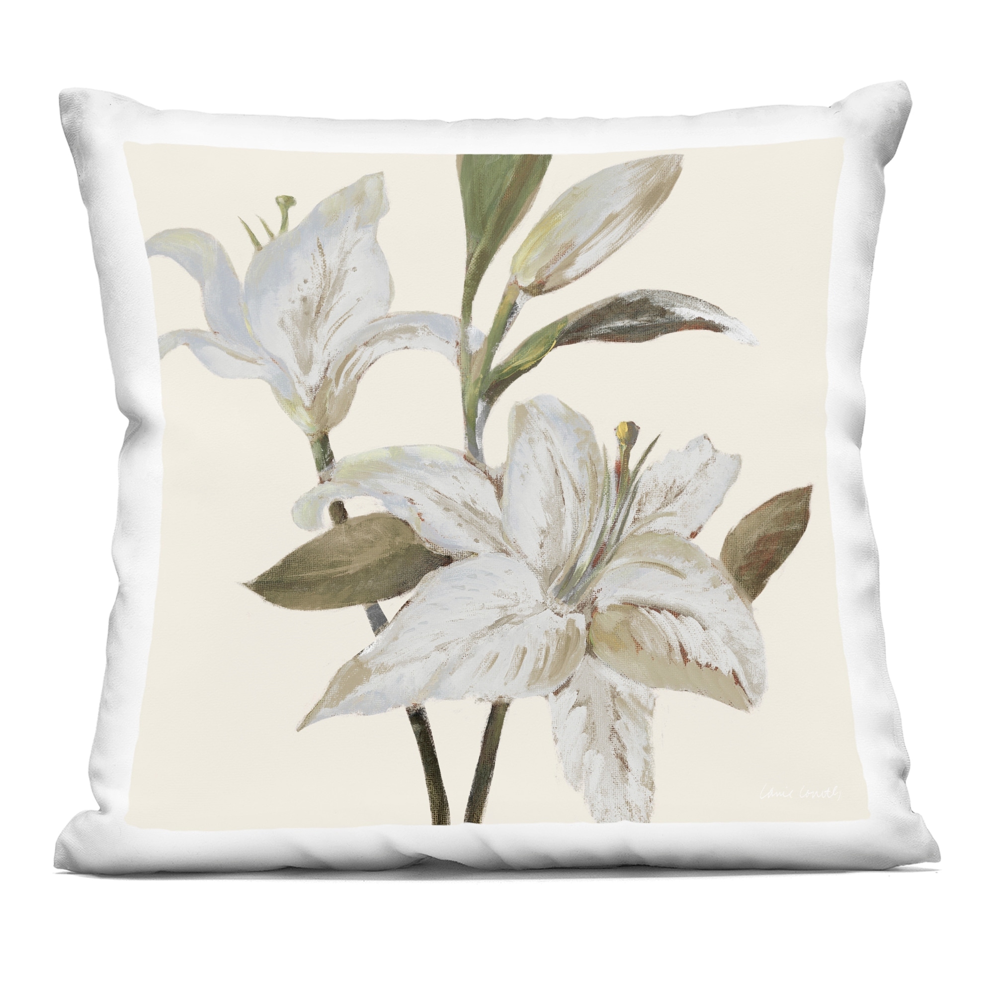 Stupell Neutral Lilies at Dawn Decorative Printed Throw Pillow Design by Lanie Loreth