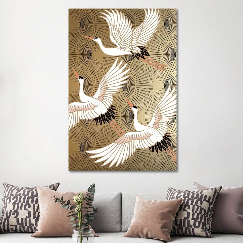 iCanvas "Crane Japenese II" by Nikki Chu Canvas Print