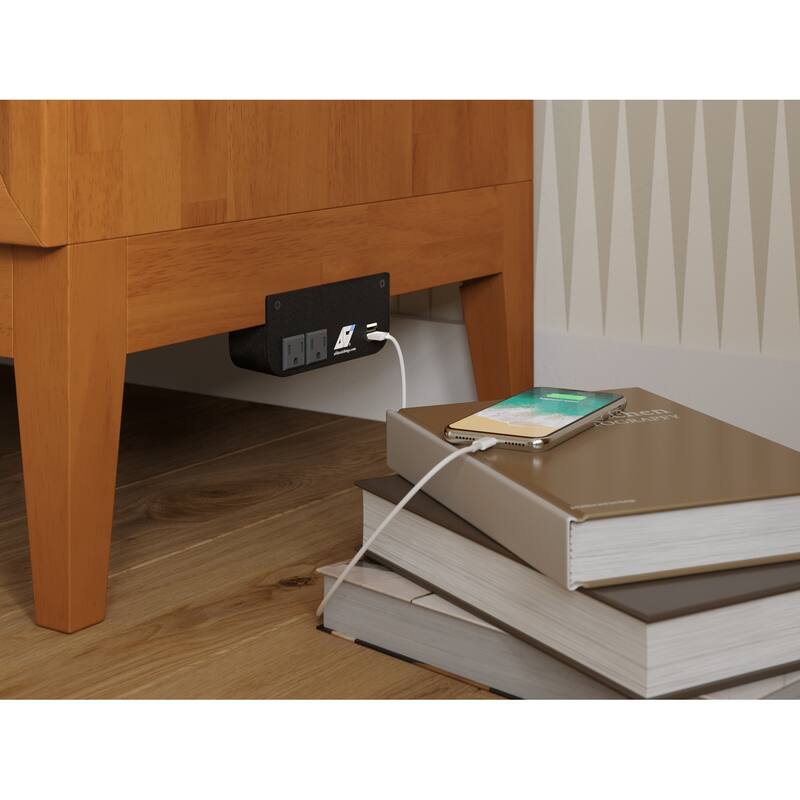 Twin Murphy Bed with Storage Chest & Charger - Solid Wood Folding Bed - Space Saving Furniture