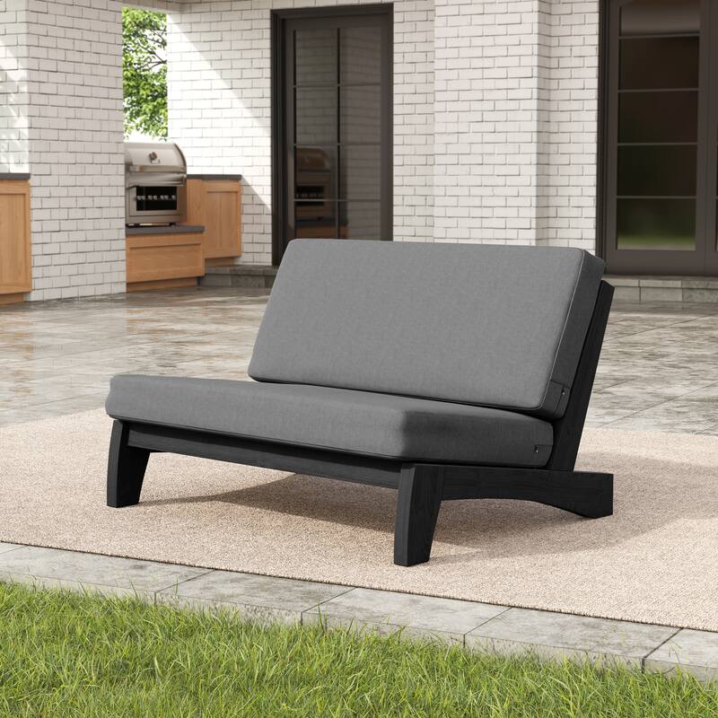 Sectional Wood Furniture 2 Seat Armless Patio Sofa