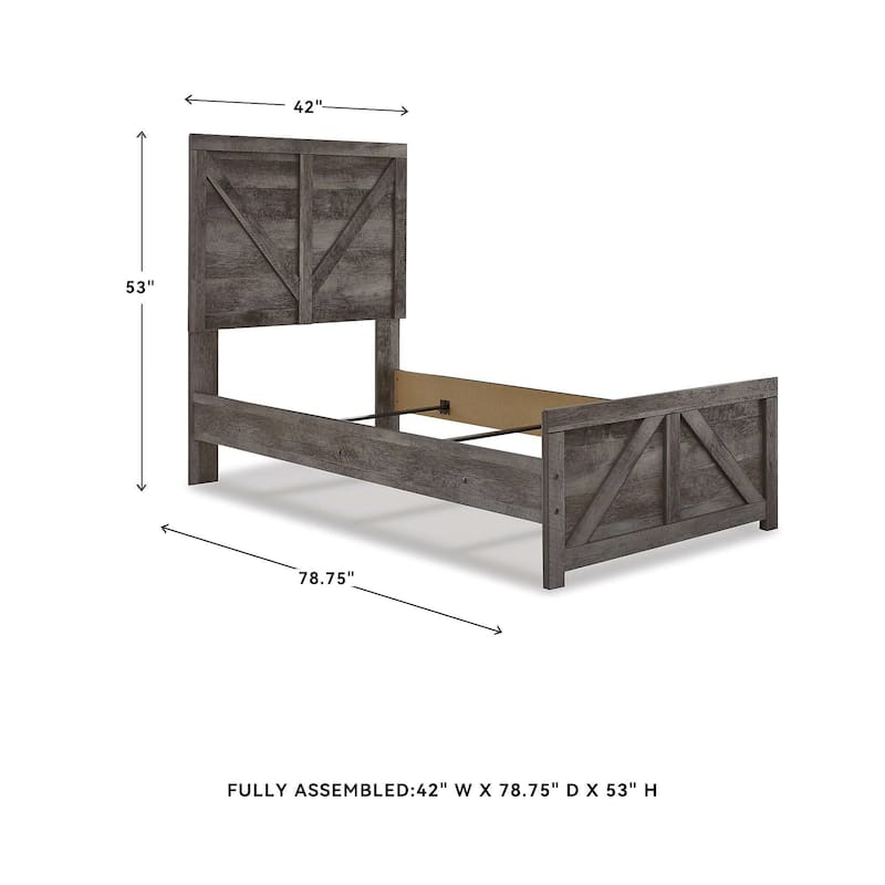 Wynnlow Twin Crossbuck Panel Bed