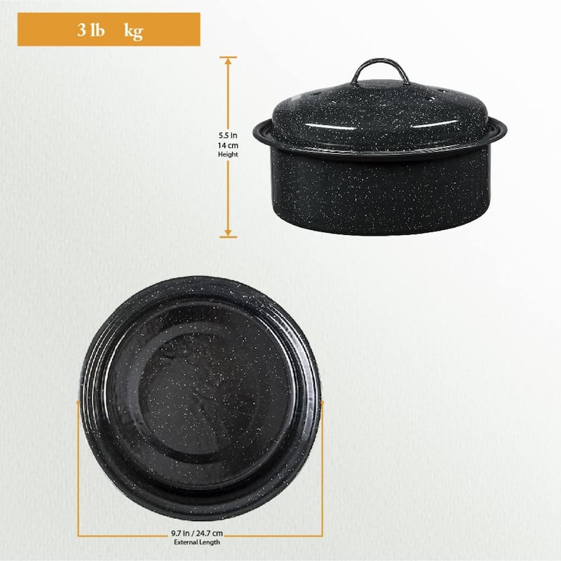 Granite Ware Round Covered Roaster - 3 Lb