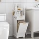 preview thumbnail 10 of 24, VECELO Tilt Out Laundry Hamper Cabinet with Laundry Baskets Hamper Bathroom Storage Cabinet Laundry Cabinet with Drawer 4-Tier - White