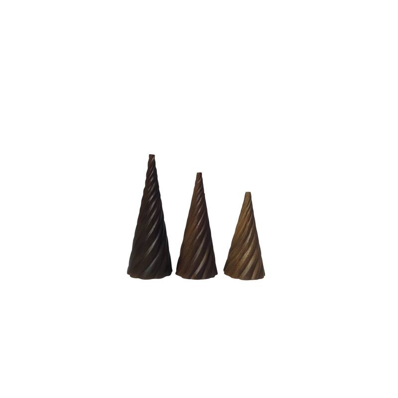 Extra Lg Christmas Tree w/Wavy Pattern Dark Walnut 7"H - Dark Walnut