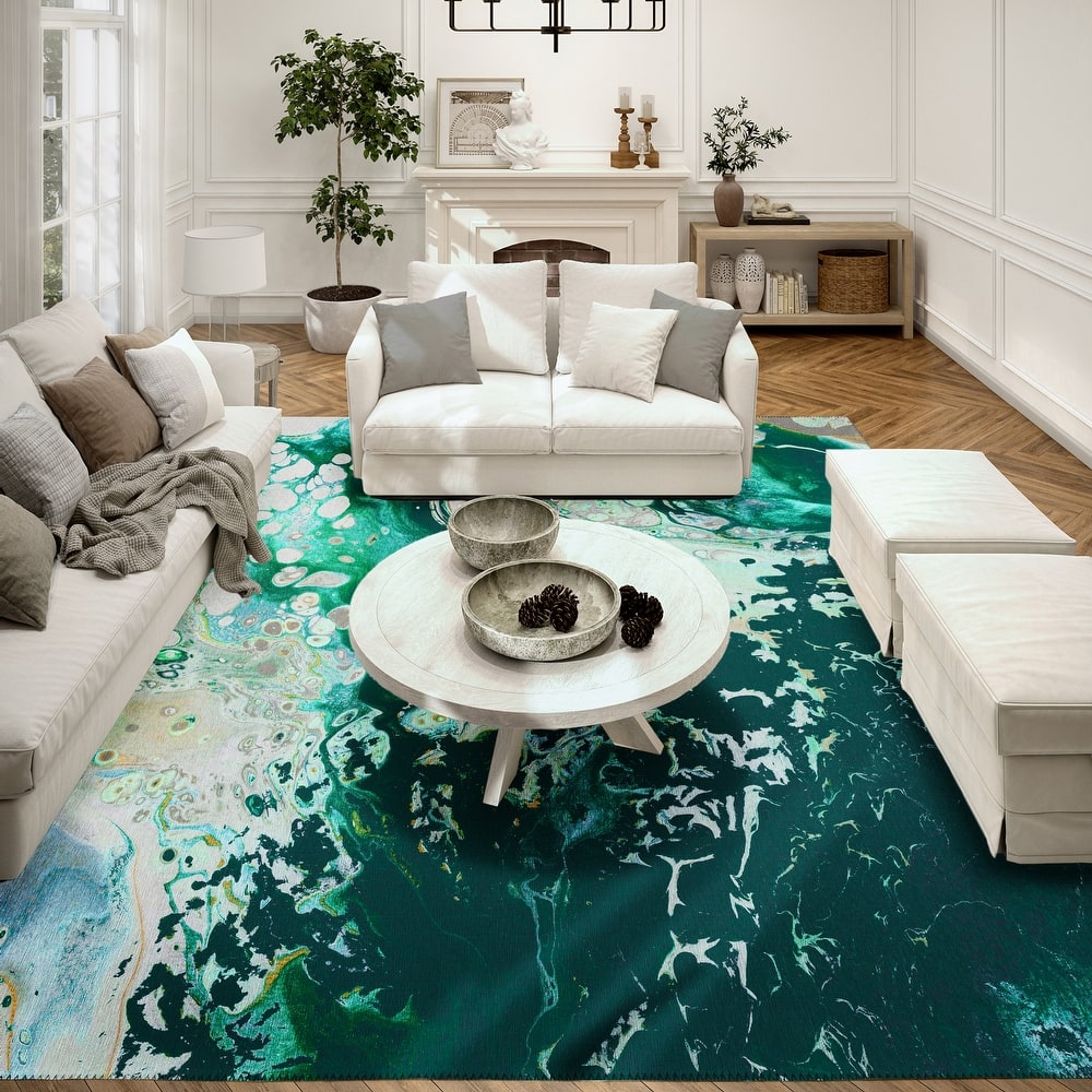 Indoor/ Outdoor Addison Karina Abstract Washable Area Rug