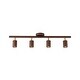 preview thumbnail 9 of 33, 4-Light Walnut Wood Grain Adjustable Linear Track Light 39.4in
