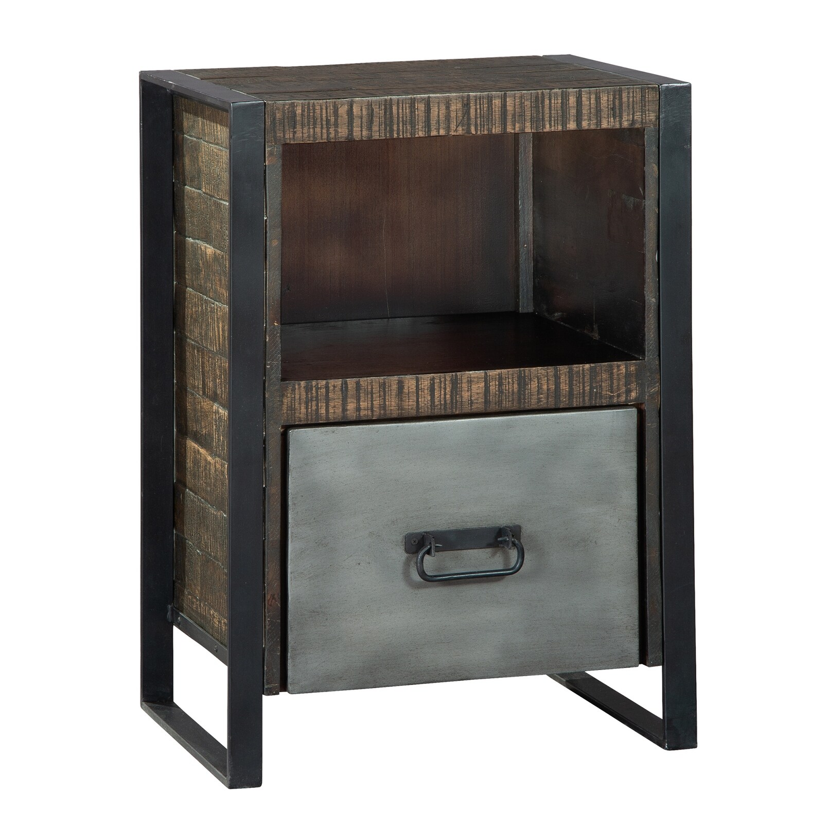Hekman Acacia Wood Iron Single Drawer Filing Cabinet Overstock 24229367