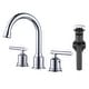 preview thumbnail 1 of 3, WOWOW 8 in. Widespread Double-Handle Bathroom Faucet with Drain Kit Chrome