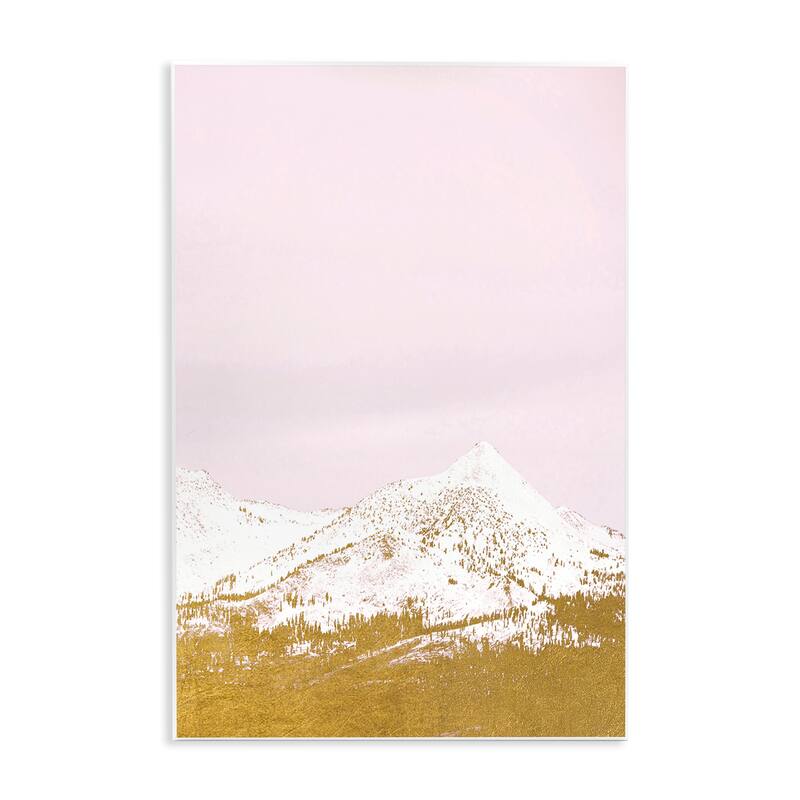 Stupell Snowy Mountain on Pink Wall Plaque Art Design By Gemma Bardot - 10 x 15