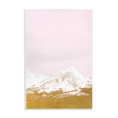 Stupell Snowy Mountain on Pink Wall Plaque Art Design By Gemma Bardot