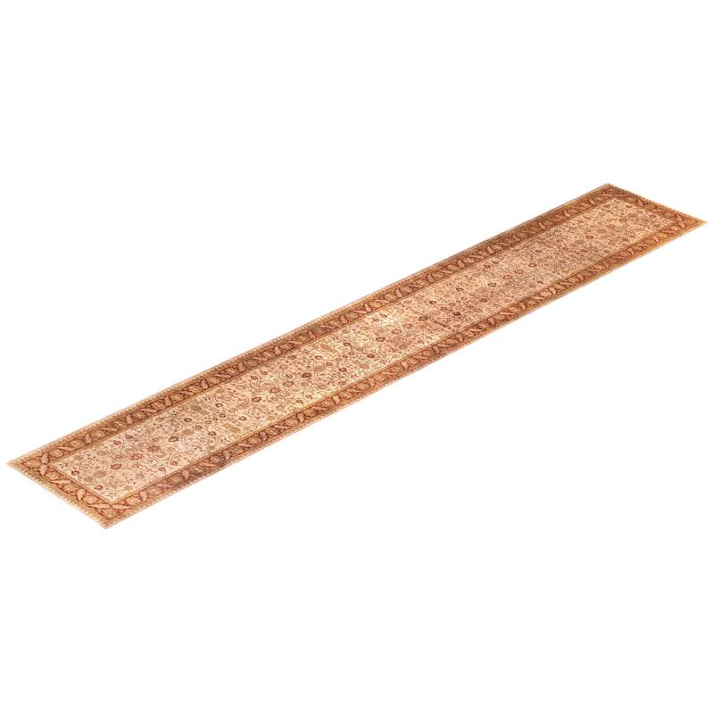 Overdyed One-of-a-Kind Hand-Knotted Runner Rug - Beige - 2' 7" x 16' 1"