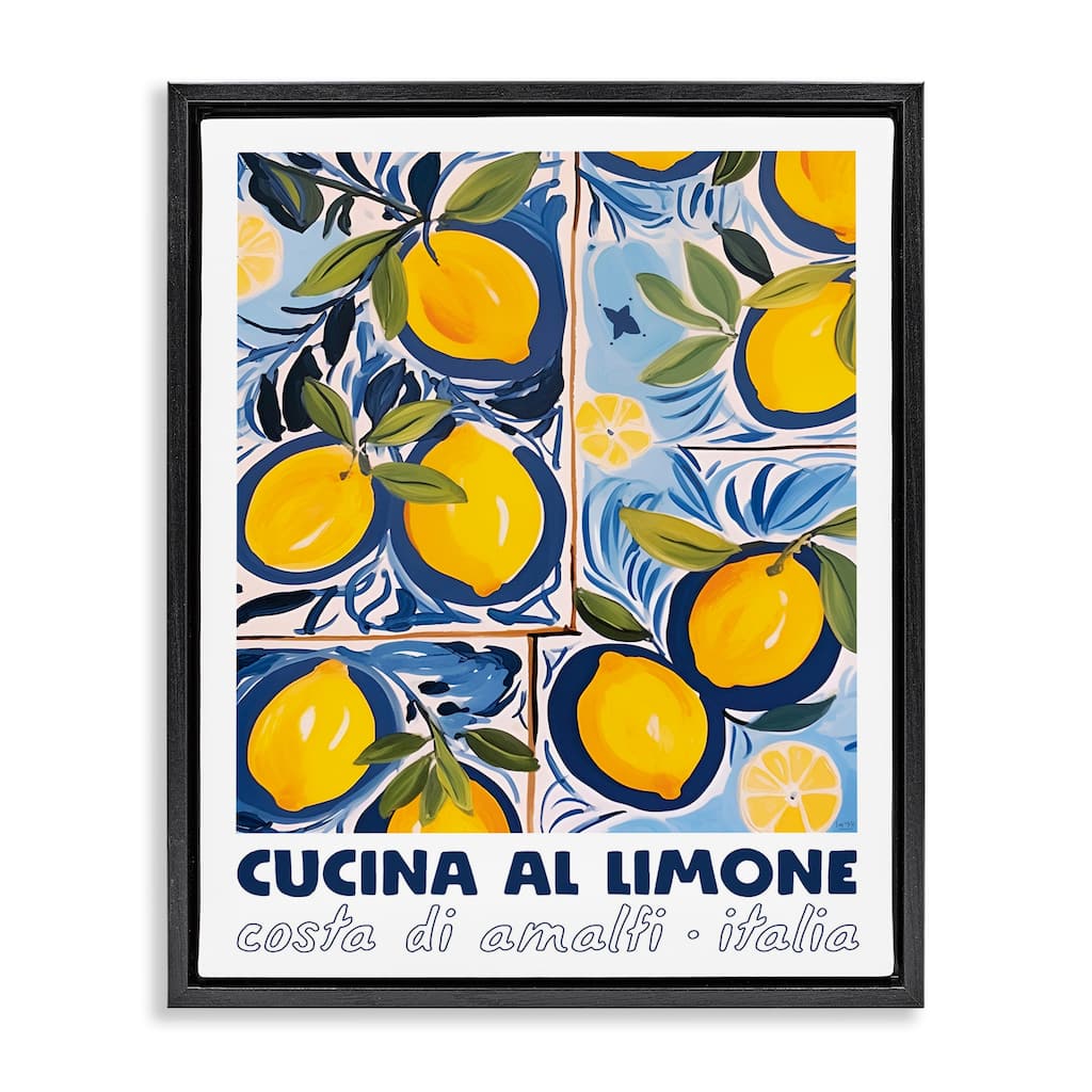 Stupell Bright Mediterranean Lemons Framed Floater Canvas Wall Art Design By Lux + Me Designs