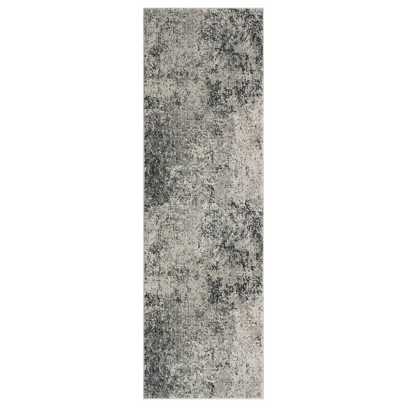 Porch & Den Holladay Sand / Steel Abstract Area Rug - 2'6" x 8' - Sand / Steel